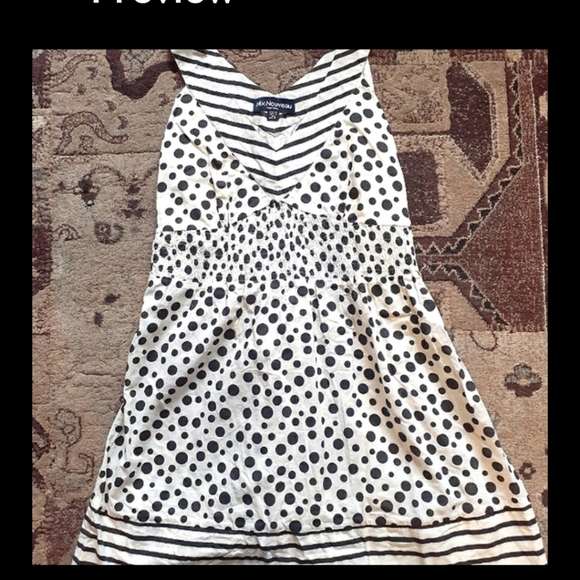 NWOT Black and White Mini Tank Top Dress - Picture 6 of 6